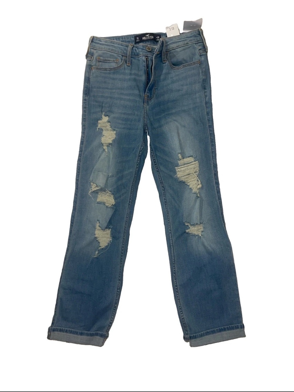 Hollister distressed Jeans Women 1s 25x24 high rise slim straight nwt